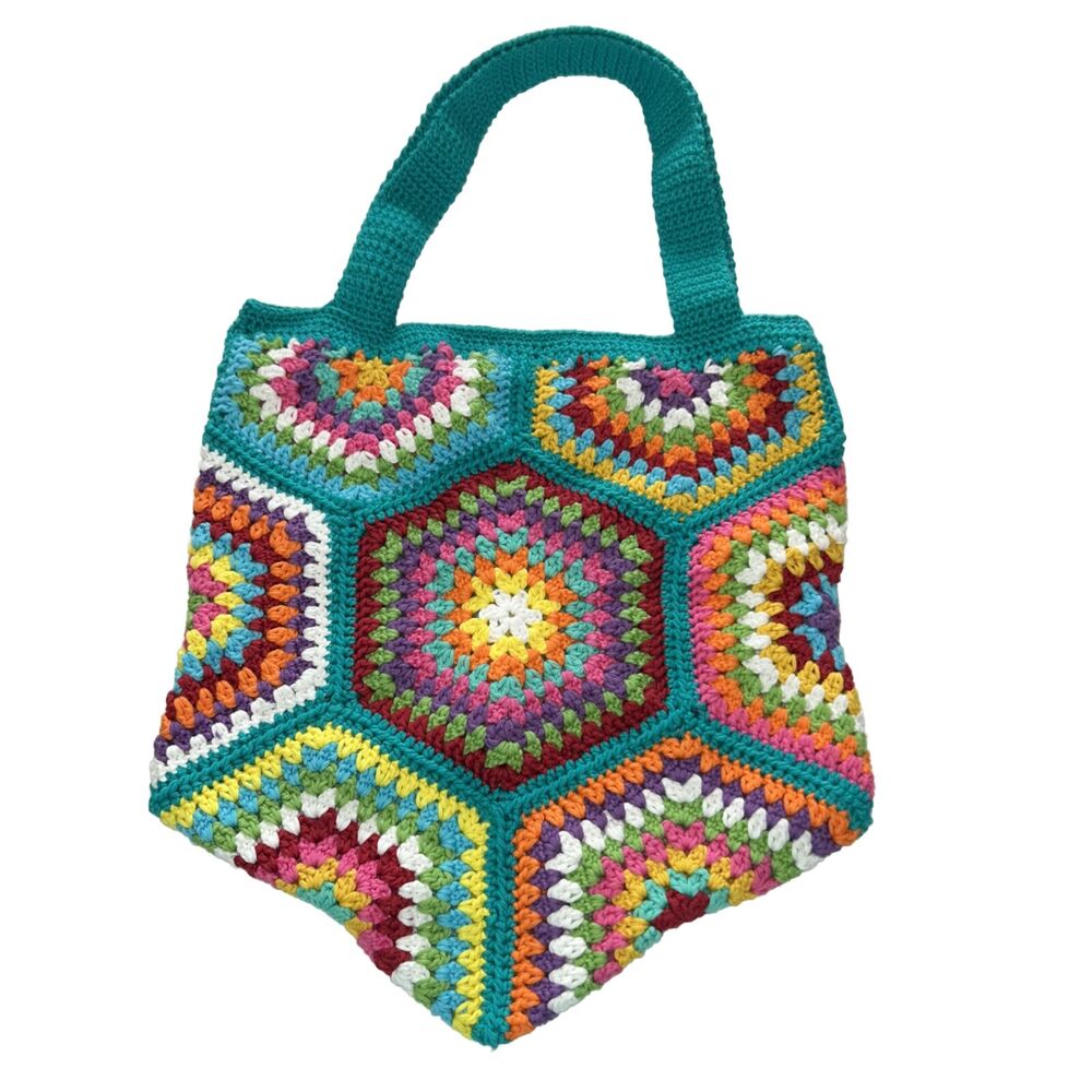 Handmade Crochet Solis Hexagon Tote Bag